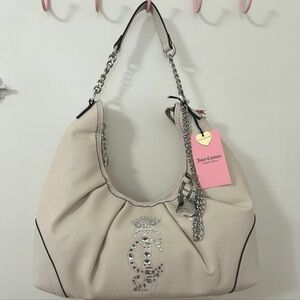 Juicy Couture Beige Hobo Bag with Silver Accents